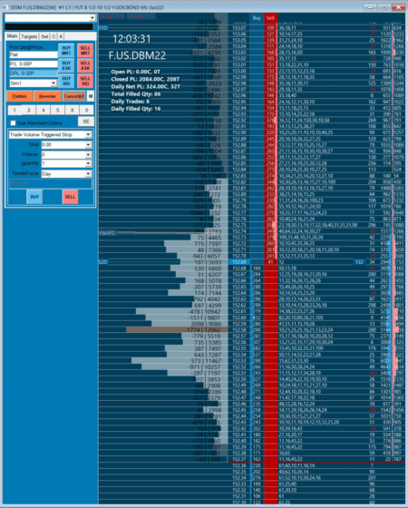 Sierra Chart - Outils - Chartbook Préconfigurés Bleu - Carnet d Ordres DOM