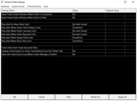 Sierra Chart - Tutorial A3 - Windows - General Trade Settings