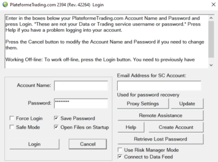 Sierra Chart - Tutorial A3 - Windows - Login