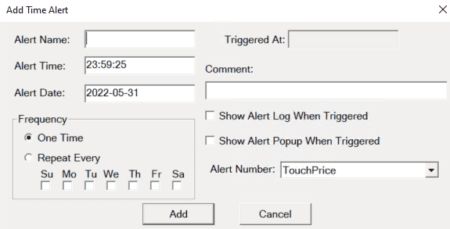 Sierra Chart - Tutoriel A9 - Alertes Basic - Add Time Alert